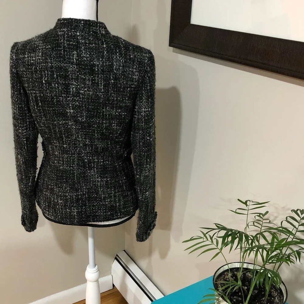 *ADRIENNE VITTADINI* Gray Tweed Wool Blend Jacket